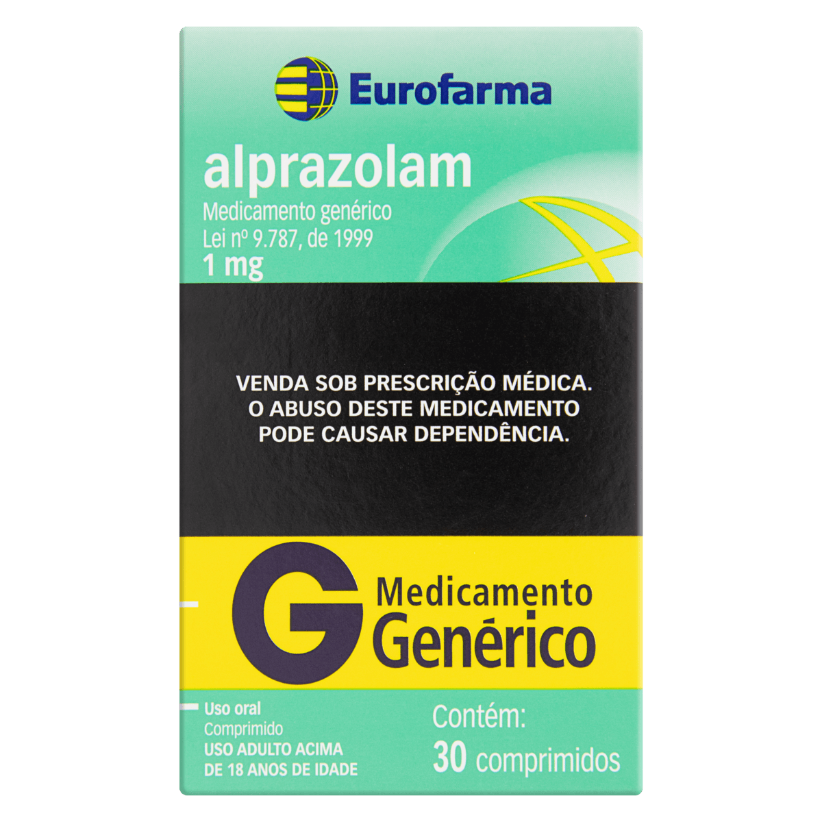 ALPRAZOLAM 1MG EUROFARMA CAIXA 30 COMPRIMIDOS - AES LABS